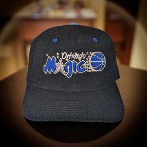 Vtg 90's Orlando Magic Starter Hat Cap - Flex Fit Size 7 - 7 3/4 - Side Hit